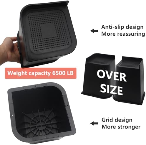 Bed Risers 8 inch Heavy Duty, 4 Pack Oversized Furniture Risers - Image 5