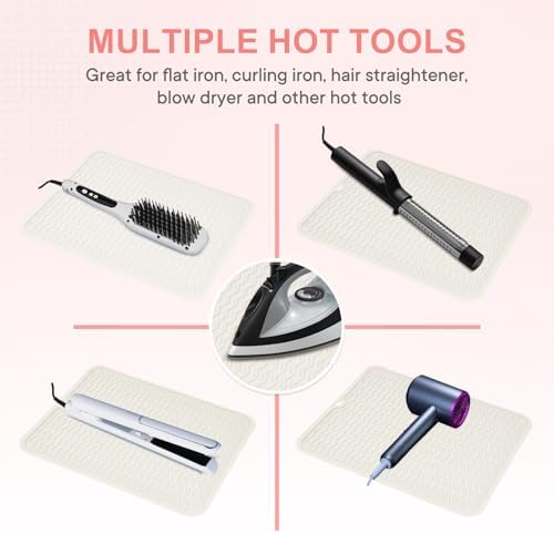Suafrnut Oversize Silicone Heat Resistant Mat for Hair Tools(14.2" x 11") - Image 5