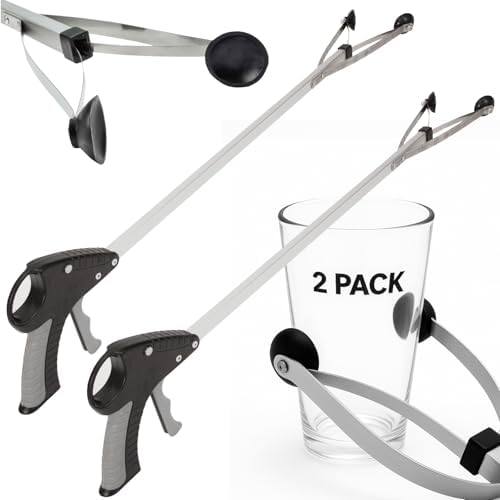 Vive Suction Cup Grabber Reacher 32" (2 Pack) - Elderly Grab It Reaching by Vive