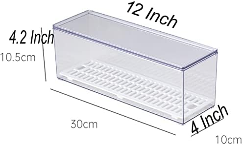 Large Transparent Flatware Tray Kitchen Drawer Organizer With Lid and Drainer - Plastic Kitchen Cutlery Tray and Utensil Storage Container with Cover - Dust-proof Dinnerware Holder - Image 2