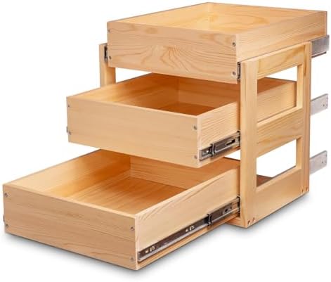 Mulush Pull Out Cabinet Organizer 17''W×21''D×19''H Slide Out Drawer by Mulush