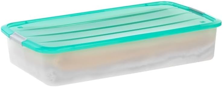 Under Bed Storage Bin Containers 56 Quart, Clear Plastic Box with Lid - Image 4