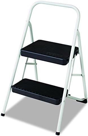 Cosco 11135CLGG1 2-Step Folding Steel Step Stool, 200lbs, 17 3/8w x 18d x 28 1/8h, Cool Gray by CleanItSupply