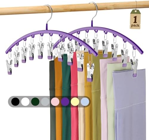 Volnamal Legging Organizer for Closet,1 Pack Metal Yoga Pants Hanger-Purple by Volnamal