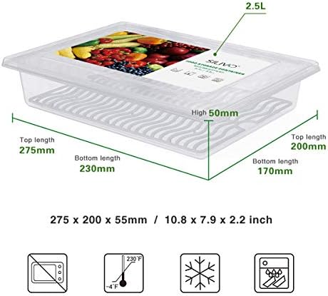 3 Pack 2.5L Fruit Storage Containers for Fridge with Water Drain Trays - Image 4