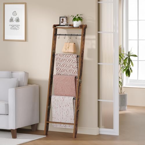 Hzuaneri Blanket Ladder Shelf, Farmhouse Ladder Holder, Blanket Organizer by Hzuaneri