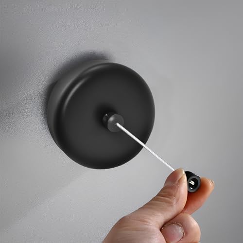 SUS304 Retractable Clothesline with Adjustable Nylon Clothing Rope for Bathroom Laundry Hotels (Black) - Image 2