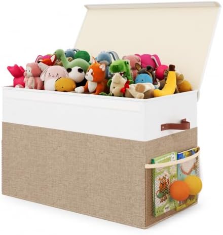 Large Toy Storage Box with Lid, Toy Chest Organizer Bin for Kids by Dotpilgo