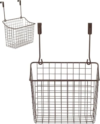 Spectrum Hanging Baskets for Organizing (Large, Bronze) - Grid Over the Cabinet Wire Basket, Door Hanging Storage Organizer for Cleaning Supplies, Washcloths, & Hand Towels (Pack of 6) by Unknown