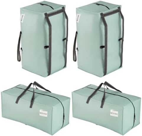 VENO 4 Pack Heavy Duty Moving Bags with Backpack Straps, Zippers & Handles, Extra Large Packing Bags for College Dorm Essentials, Moving Supplies Alternative to Cardboard Moving Boxes by Veno