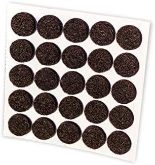 1000 Pack Rok Hardware Heavy Duty 3/8" (9.5mm) Diameter Self-Adhesive Felt Pads, Furniture/Cabinet Bumpers, 1/8" (3mm) Height, Round, Brown - ROKFELTP38BRN - Image 4
