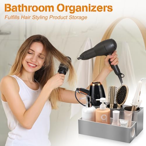 GFWARE Hot Hair Styling Tool Organizer with 3 Stainless Steel Cups, Silver - Image 2