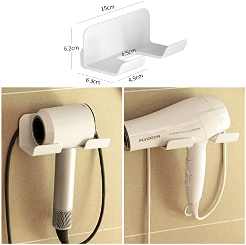 Hair Dryer Holder with Wire Hook, Self Adhesive Wall Mount - Image 4
