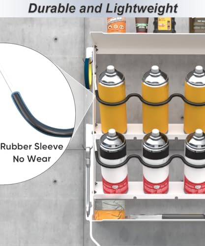 Spray Can Holder, Garage Paint Bottle Organizer Wall Mount, White - Image 3