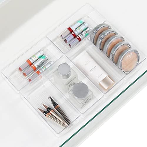 Simple Houseware Clear Desk Drawer Organizer, 3.25"x 6.25", 6 Packs - Image 3