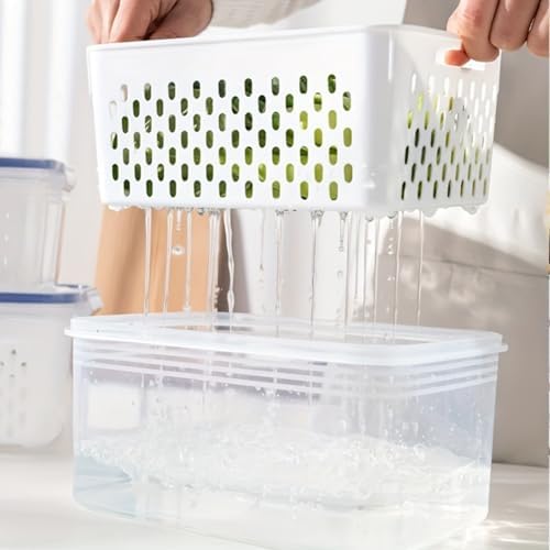 Produce Storage Set – 2 Containers w/ Colander Baskets for Fruits/Veggies - Image 6