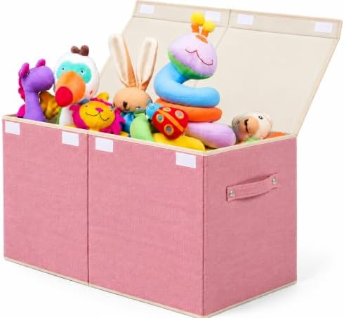 Large Toy Box Chest Storage with Flip-Top Lid, Kids Toy Storage Bin Boxes by popoly
