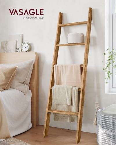 VASAGLE 5-Tier Blanket Ladder, Modern Basic Ladder Shelf - Image 2