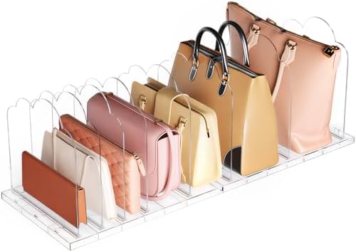 Lifewit Purse Organizer for Closet, 9.7" Tall Clear Handbag Shelf Dividers by Lifewit