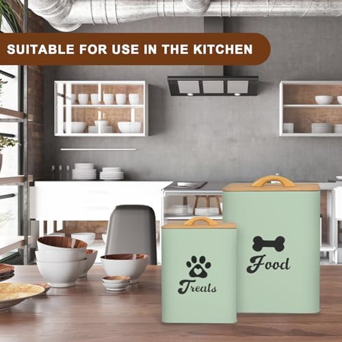 Dog Treat Container 2PCS, Dog Food Storage Container with Lids Airtight, Dog Treat Jars for Kitchen Counter-7+3Lbs (Saga Green) - Image 6