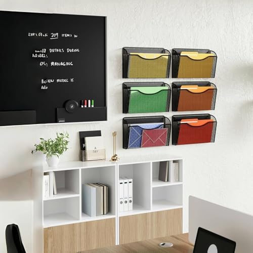 MINDEPOT Magnetic Wall File Organizer, Hanging File Holder, 1 Pack, Black - Image 6