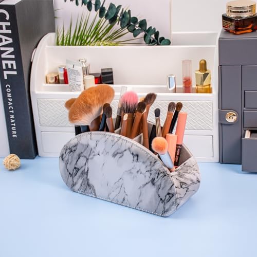 Remote Control Holders Organizer Box with 5 Compartment PU Leather Caddy - Image 6