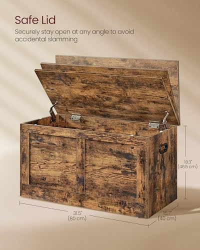 VASAGLE Storage Chest with 2 Safety Hinges, 15.7 x 31.5 x 18.3 Inches - Image 3
