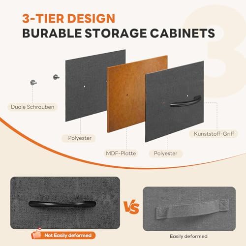 Sweetcrispy 7 Drawer Dresser for Bedroom Storage with Fabric Bins, Gray - Image 4