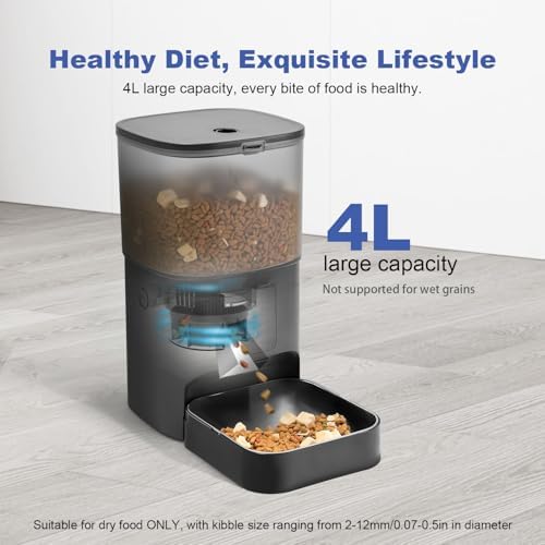 ANDOLL HOME Automatic Cat Feeder,4L Timed Cat＆Dog Dry Food Dispenser - Image 4
