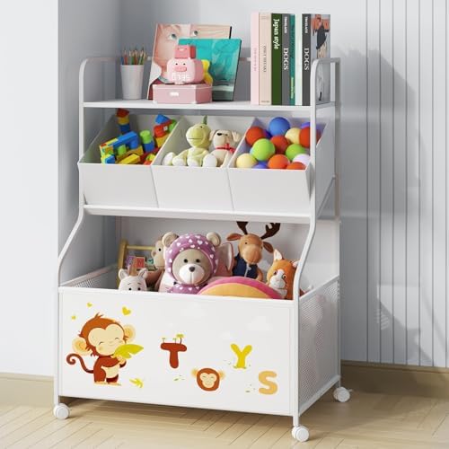 BBLIKE Toy Storage Organizer, Large Toy Box with Wheels for Boys and Girls by BBLIKE