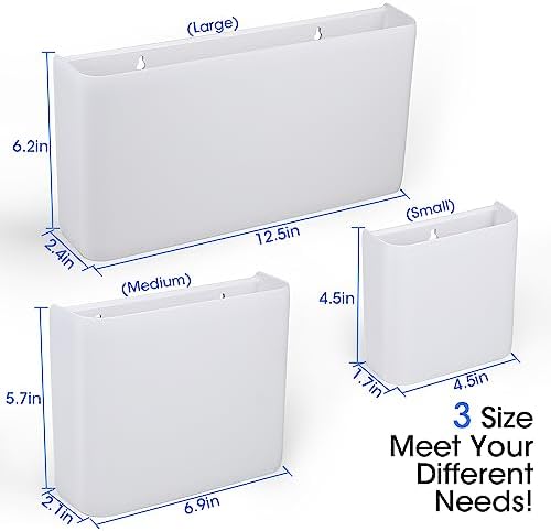 Picowe 3 PCS Magnetic Laundry Storage, Magnetic Storage Box for Laundry Room, Kitchen, Bathroom, Office, Space-Saving Trash Container Hanging on Dryer, Washer or Wall Mount Trash Bin (White) - Image 2