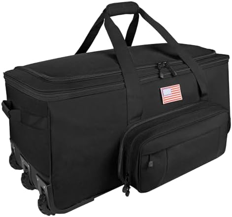 150L Large Rolling Duffle Bag with Wheels, Heavy Duty 32'' Tri-Wheel Gear Hauler for Camping,Moving Sports Equipment,Military & Airline Checked Bag Approved,Black by GoloniYourStyleYourRule