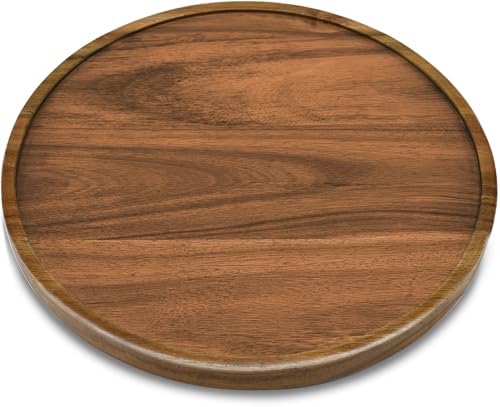 12" Acacia Wood Lazy Susan Organizer Kitchen Turntable for Cabinet Pantry Table Organization,2 Pack - Image 2