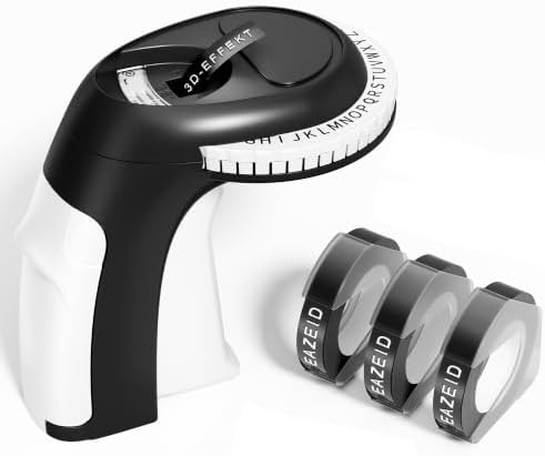 Embossing Label Maker, Vintage Embossed Label Maker Machine with Tapes 9mm by EazeID
