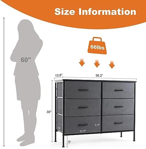 Sweetcrispy Dresser for Bedroom with 6 Drawers, Storage Tower Organizer - Image 3