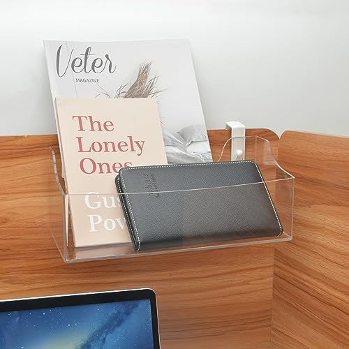 Acrylic Hanging Bedside Shelf - Multiple Purpose Bedside Caddy For Bed/Bunk Bed,Cubical Wall Shelf Storage Organizer File Holder For Home Office(Clear) - Image 6