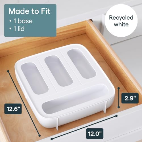 YouCopia StoraBag Food Bag Dispenser, Family Size 4-Slot, Plastic Sandwich Bags Drawer Organizer for Kitchen Storage - Image 3