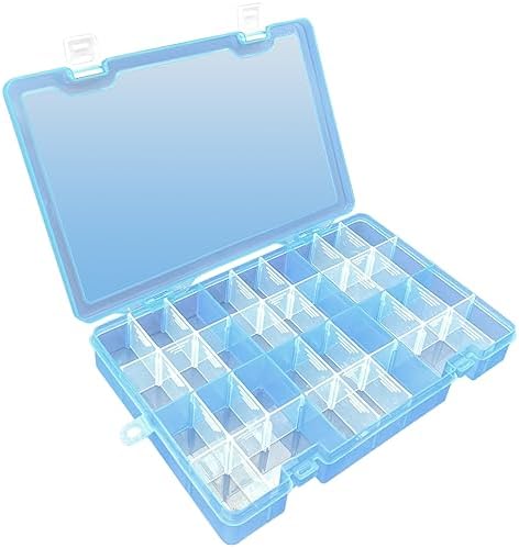 DUOFIRE Plastic Organizer Storage Box, Adjustable Divider 34 Grids, Blue by DUOFIRE