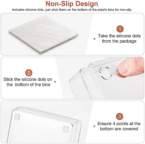 SMARTAKE 6 PCS Clear Plastic Kitchen Large Size Drawer Organizers Set - Image 5