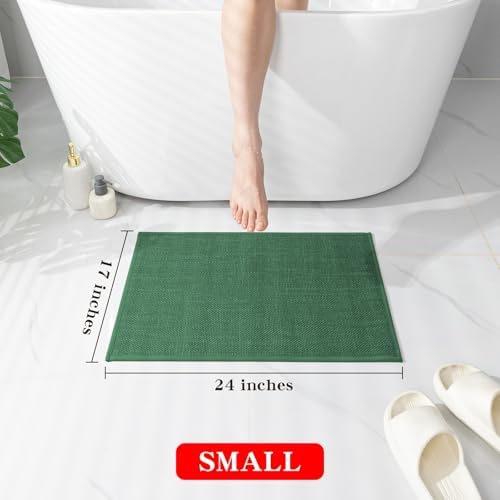 chakme Bathroom Rugs Mat 24x17, Ultra Thin Non Slip Bath Mat Small Quick Dry Absorbent Bath Mat for Bathroom Floor, (Green, 24"x17") - Image 2