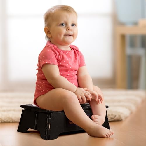 Flottian 5" Folding Step Stool for Adults and Kids 15-Inch Extra Wide Stool Holds Up to 300 lbs,Non-Slip Folding Stools with Handle,Compact Plastic Foldable Step Stool for Bathroom,Kitchen,ect - Image 2