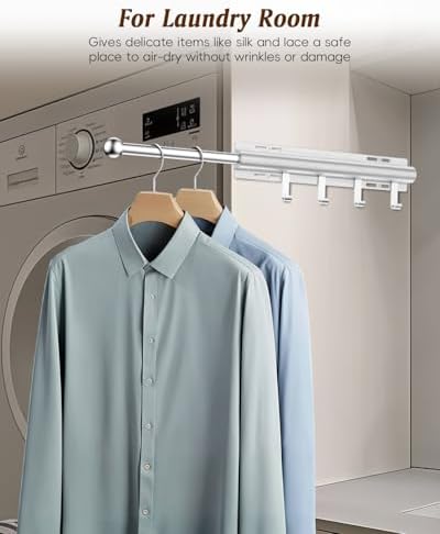 Supforce 12" Valet Rod for Closet Pull Out with 4 Hooks, Matte Black - Image 6