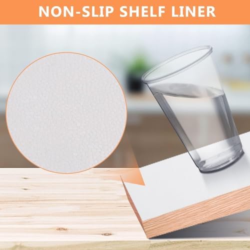 WochiTV Shelf Liner for Cabinets, Drawer Non Adhesive Non Slip Foam Mat for Kitchen, Pantry, Bathroom, Cupboard, Garage, Closet, Shelves, Drawer, Tool Box, White 17.5 x 354 inches - Image 3