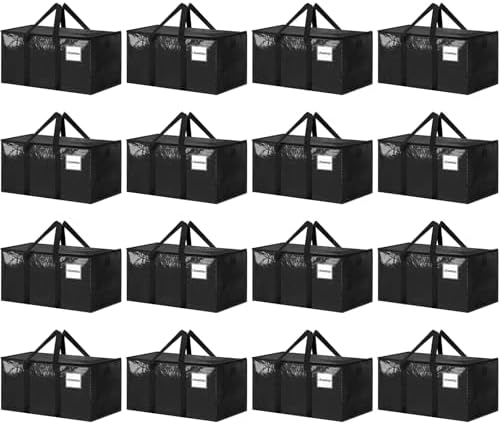 ukeetap 16 Pack Extra Large Clothes Storage Bins with Lids, Black by ukeetap