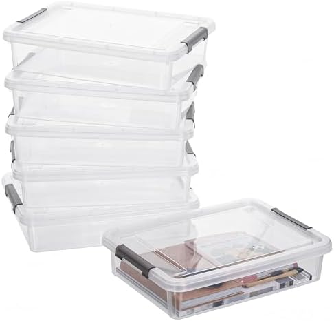 Citylife 5.3 Qt Storage Bins with Lids, Plastic Bins and Paper Storage 6PC by CITYLIFEHomeOrganization