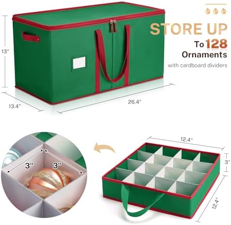 MaidMAX Ornament Storage Box, Ornament Storage, Christmas Ornament Storage - Image 5