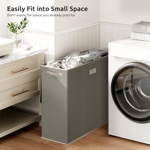 SOLEDI 180L 3-Section Laundry Hamper with Lid, Extra Large Dirty Clothes Basket with Sturdy Handles for Laundry Room & Bedroom - Durable Organizer for Sorting Laundry - Image 5