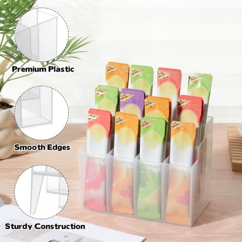 3-Tier Drink Packet Organizer, Water Flavor Packet Holder with 12 Slots - Image 3
