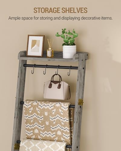 Hzuaneri Blanket Ladder Shelf, Farmhouse Ladder Holder, Blanket Organizer - Image 6