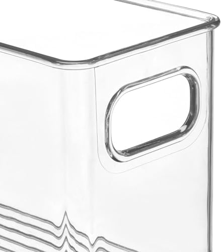 mDesign Plastic Long Stackable Storage Organizer Container, Organization Bin w/Handles for Kitchen, Pantry, Fridge, Freezer, Cabinet, Perfect to Hold Breast Milk - Ligne Collection - Clear - Image 4